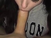 brunette sucking